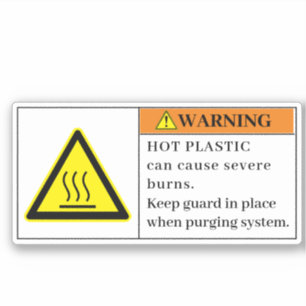 Warning Hot Plastic Label