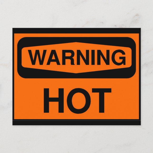 warning hot postcard (Front)