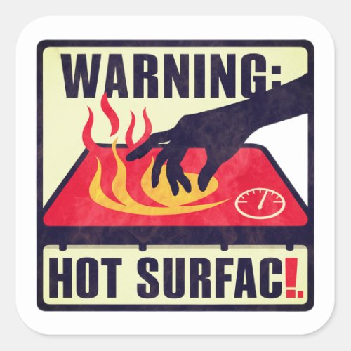 Warning  Hot Surface _Handle with Care  Sticker
