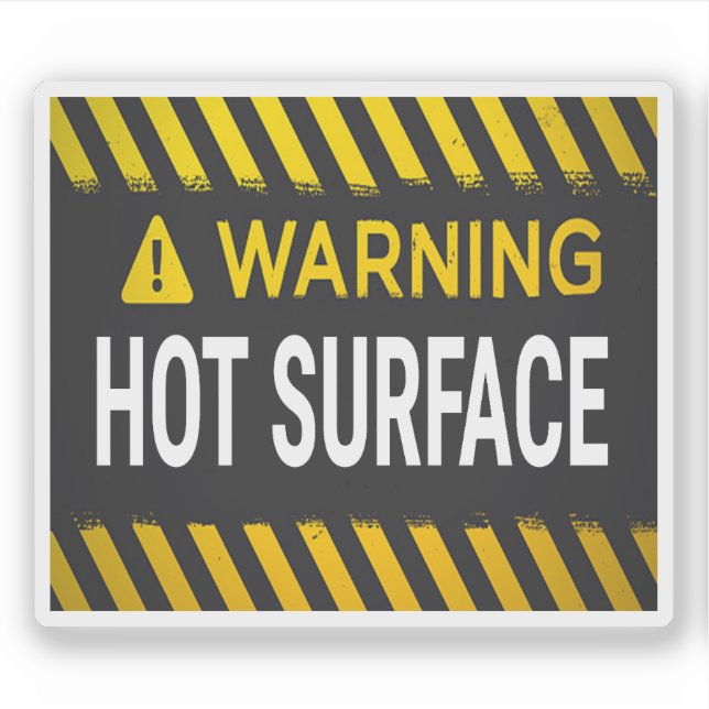 Warning Hot Surface  Sticker (Front)