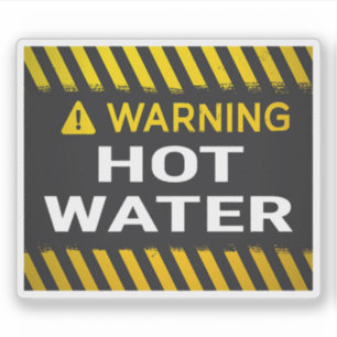 Warning Hot Water Sign Sticker