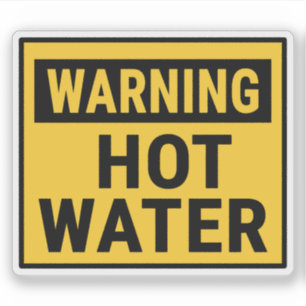 Warning Hot Water Sticker