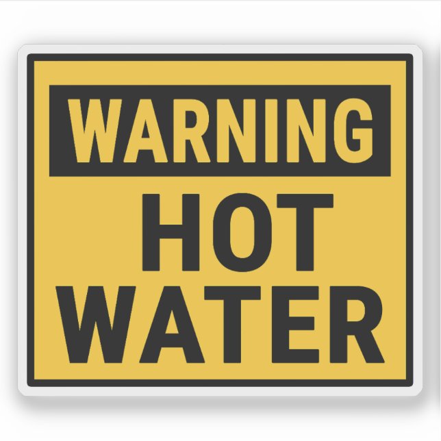 Warning Hot Water  Sticker (Front)