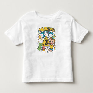 WARNING I Just Turned Three - 3rd Birthday  Toddler T-shirt