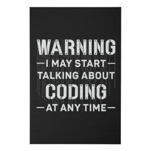 Warning I May Start Coding Medical Coder Hospital Faux Canvas Print