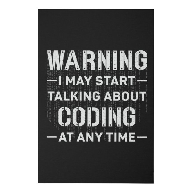 Warning I May Start Coding Medical Coder Hospital Faux Canvas Print (Front)