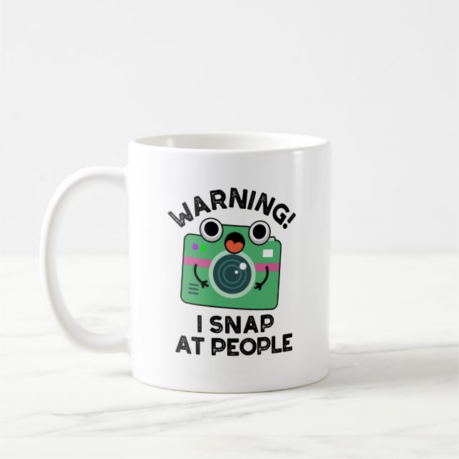 Warning I Shap At People Funny Camera Pun  Coffee Mug (Left)