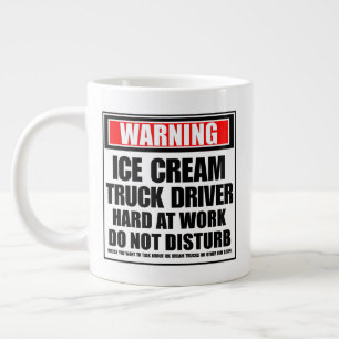 Warning Ice Cream Truck Driver Hard At Work Giant Coffee Mug