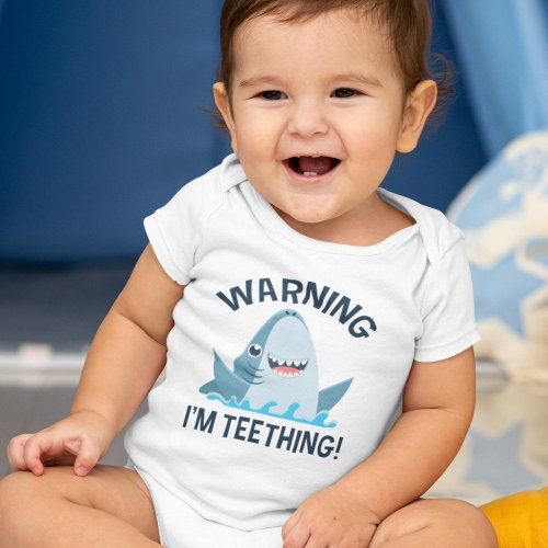 Warning Im Teething Baby Bodysuit