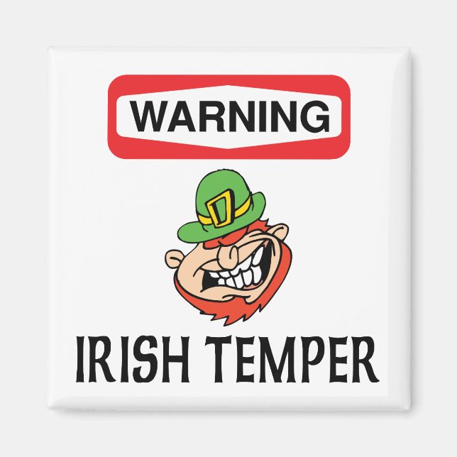 Warning Irish Temper Magnet (Front)