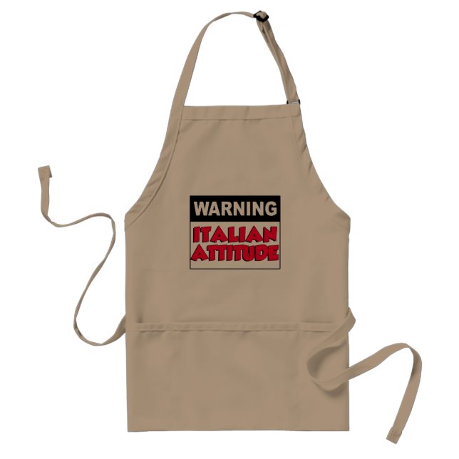 Warning Italian Attitude Adult Apron (Front)