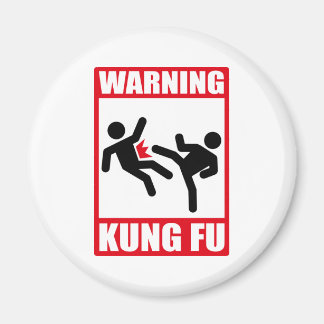 warning kung fu magnet
