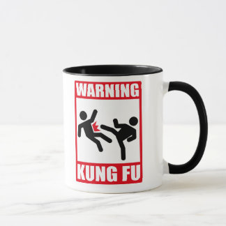 warning kung fu mug