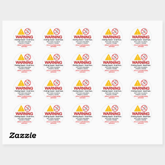 Warning Labels Choking Hazard Small Parts | Zazzle