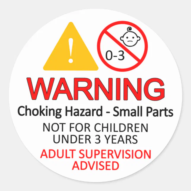 Warning Labels Choking Hazard Small Parts Zazzle
