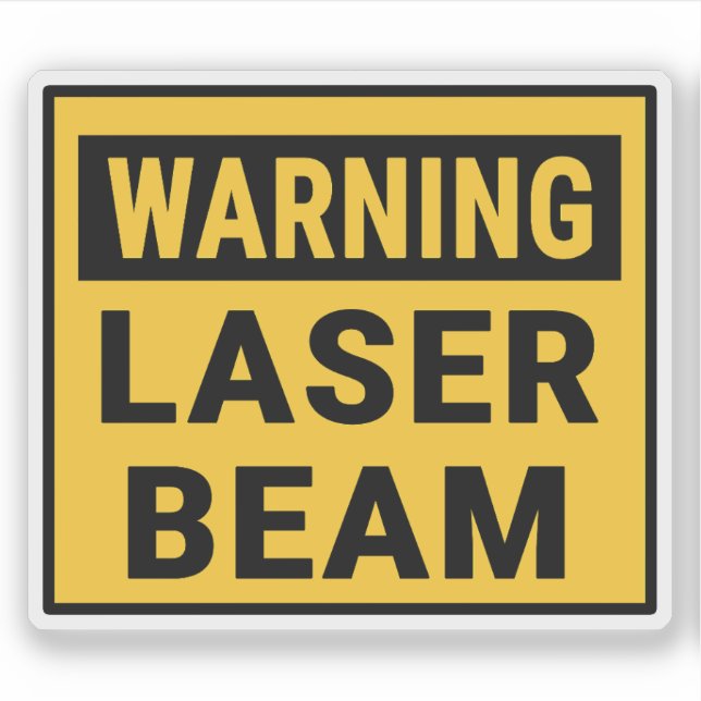 Warning Laser Beam Sticker (Front)