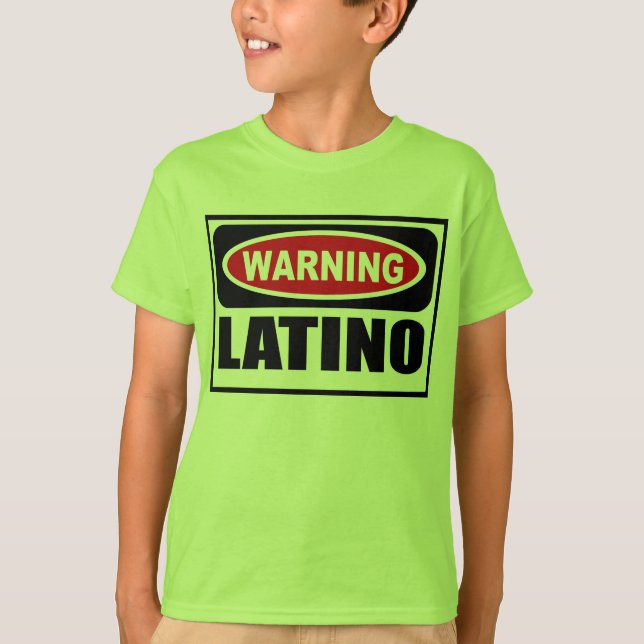 Warning LATINO Kid's T-Shirt (Front)