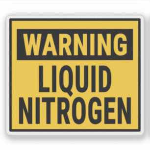 Warning Liquid Nitrogen Sticker