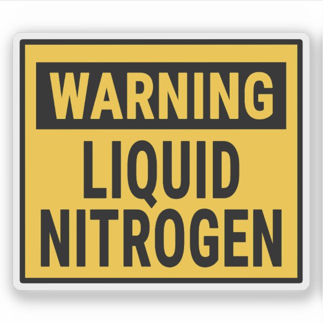 Warning Liquid Nitrogen  Sticker (Front)