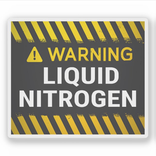 Warning Liquid Nitrogen  Sticker (Front)