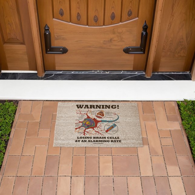 Warning! Losing Brain Cells At An Alarming Rate Fiber Doormat (Insitu (Outdoor))
