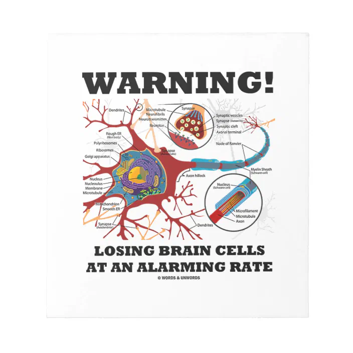 Warning Losing Brain Cells At An Alarming Rate Notepad Zazzle Com