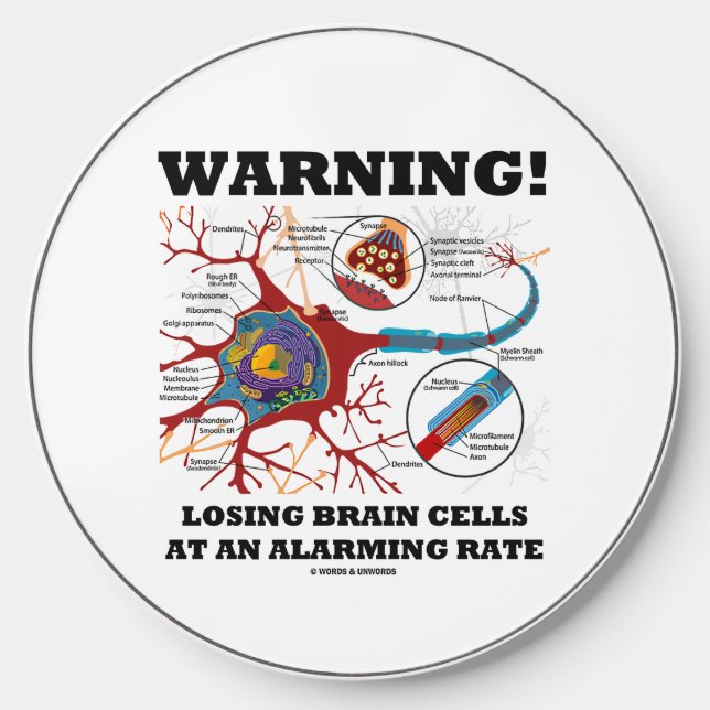 Warning! Losing Brain Cells At An Alarming Rate Wireless Charger (Front)