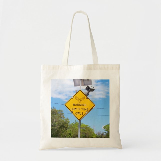 Warning Low Flying Owls Sign Tote bag (Front)
