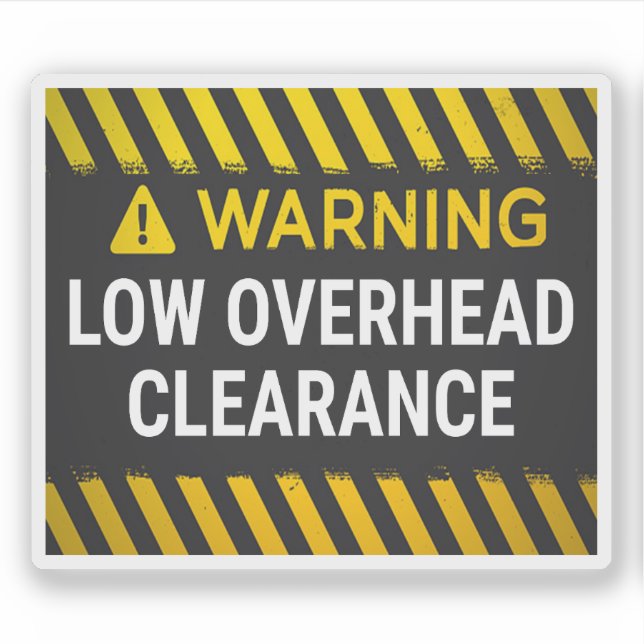 Warning Low Overhead Clearance Sticker (Front)