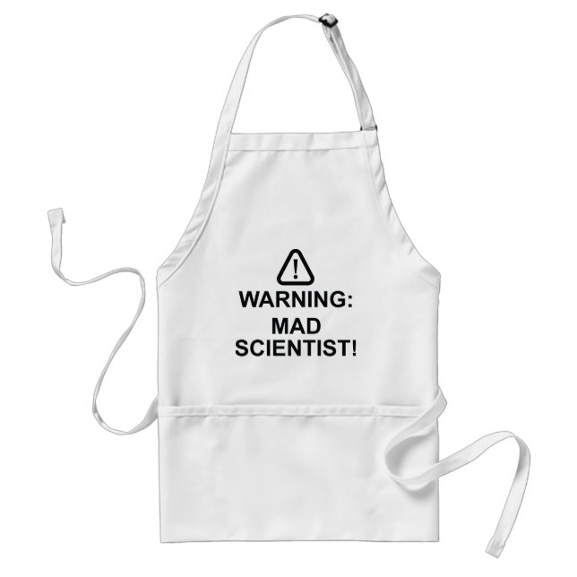 Warning Mad Scientist Adult Apron (Front)