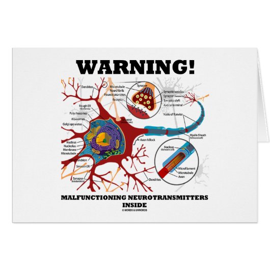 Warning! Malfunctioning Neurotransmitters Inside Cards (Front Horizontal)