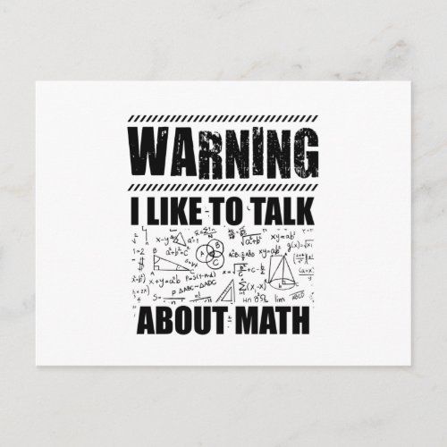 Warning Mathematician  Math Science Gift Postcard