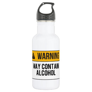 Warning - May Contain Alcohol Stainless Steel Water Bottle