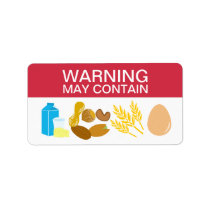 Warning May Contain Allergens Alert Food Safety Label