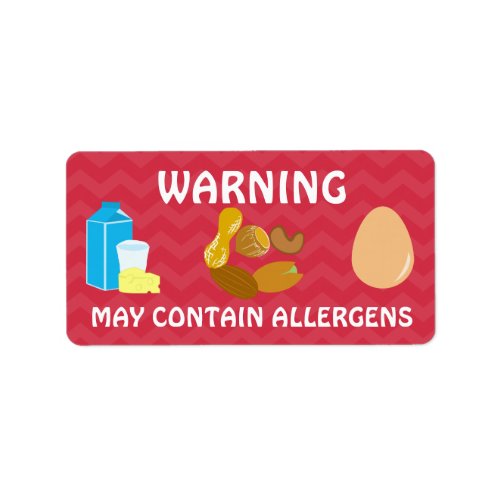 Warning May Contain Allergens Alert Stickers