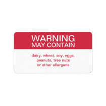 Warning May Contain Customized Ingredients Label