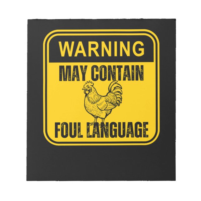 "Warning - May Contain Foul Language" Notepad (Front)