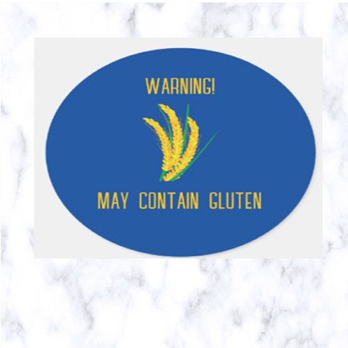 Warning May Contain Gluten Classic Round Sticker