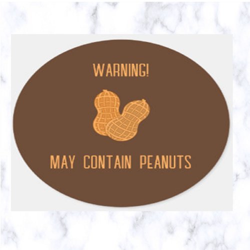 Warning May Contain Peanuts Classic Round Sticker