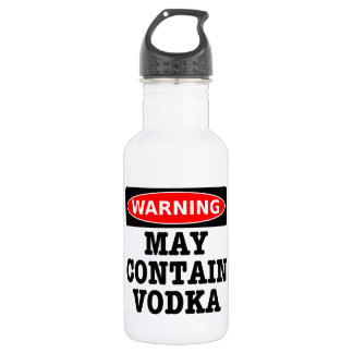 Warning May Contain Vodka Stainless Steel Water Bottle