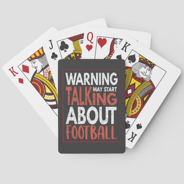 Warning: May Start Talking About Football Poker Cards (Back)