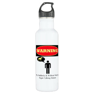 WARNING: May Suddenly Talk Horses Stainless Steel Water Bottle