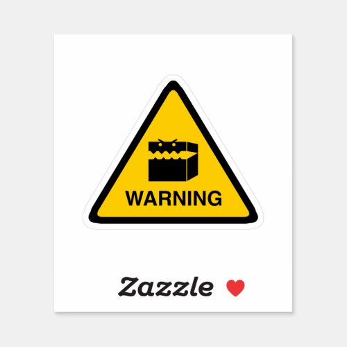 Warning Mimic Funny Sign Tabletop RPG Sticker
