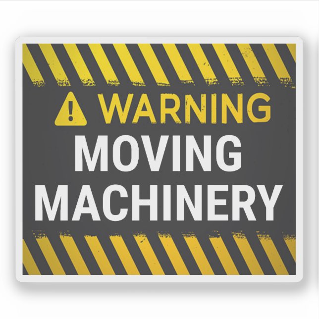 Warning Moving Machinery Sticker (Front)