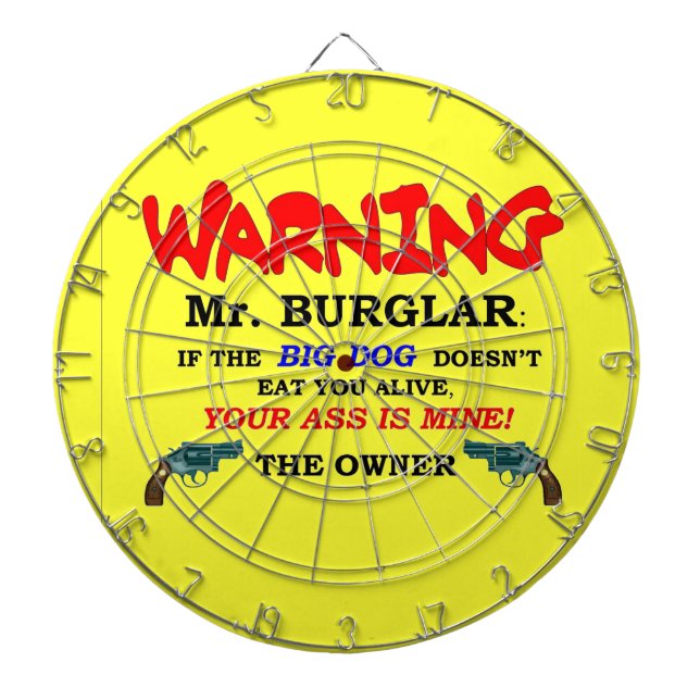 WARNING MR. BURGLAR DARTBOARD (Front)
