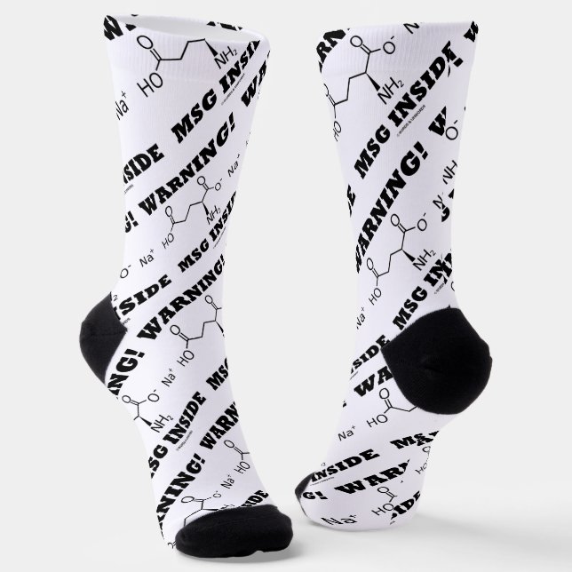 Warning! MSG Inside Chemical Molecule Socks (Angled)