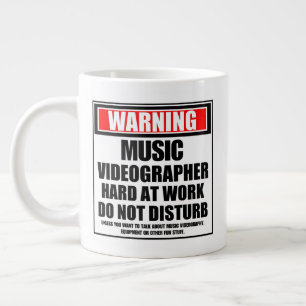 Warning Music Videographer Hard At Work Giant Coffee Mug