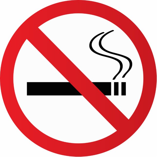 Warning no smoking sign statuette (Front)