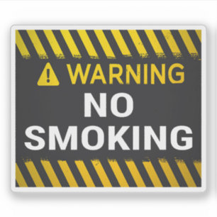 Warning No Smoking  Sticker