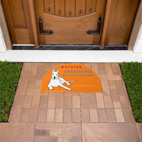 Warning No Soliciting Attack Dog Doormat